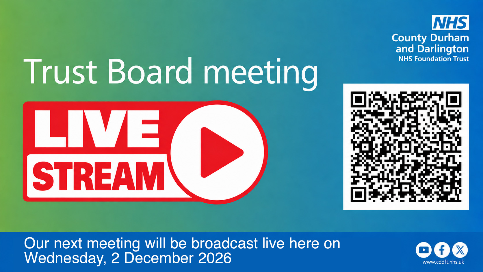 CDDFT Live Stream next meeting information